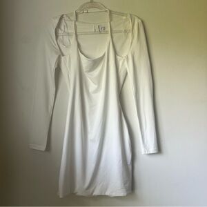 Princess Polly Zandra White Long Sleeve Halter Cut Out Dress 6